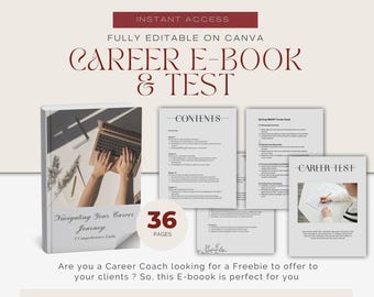 Career Coaching Ebook: Job Development Template (Canva Editable, 36 Pages)