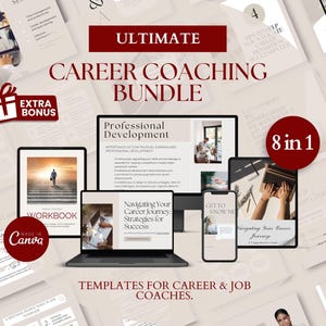 Kit de herramientas para coaches profesionales: paquete de libro de trabajo y plantillas de Canva (descarga digital)