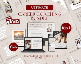 Career Coach Toolkit: Workbook & Canva Templates Bundle (Digitaler Download)