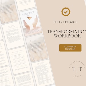 Transformative Workbook Template: Growth Mindset, Self-Discovery (Fully Editable)