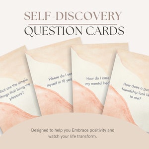 Self Discovery Question Cards Conversation Starters Counseling Resources Self-reflection tools Mindful conversation Cards Thought provoking