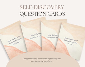 Self Discovery Question Cards Conversation Starters Counseling Resources Self-reflection tools Mindful conversation Cards Thought provoking