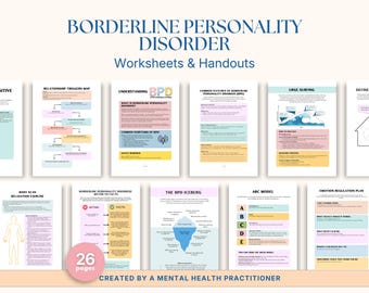 Schede di lavoro sul disturbo borderline di personalità / Schede di lavoro sulle abilità di coping, regolazione emotiva, abbandono e limiti del disturbo borderline di personalità / (PDF stampabile)