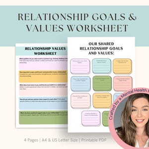 Relationship Goals & Values Worksheet: Couples Journal (Digital Download)