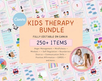 Kids Therapy Worksheets Bundle | Play Therapy, Emotional Skills (PDF)