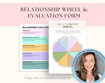 Ruota delle relazioni di coppia e valutazione: Schede di lavoro sulla terapia (PDF stampabile)