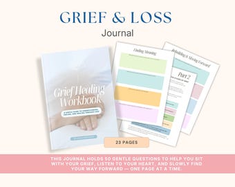 Diario di guarigione del lutto / Diario del lutto guidato con 50 domande riflessive / Quaderno di lavoro stampabile sul lutto per perdita, guarigione e ricordo