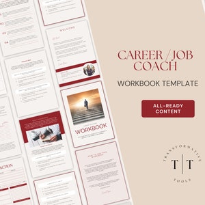 Career Coaching Workbook and Templates, Career coaching worksheets, Career Coaching Toolkit, Career Counselling Resources, Job Coach.