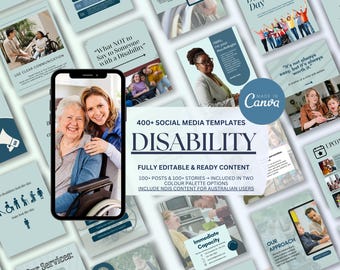 Modelli per social media sulla consapevolezza della disabilità: NDIS e istruzione (Canva modificabile, oltre 400 modelli)