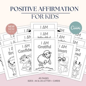 Hojas de trabajo de afirmaciones positivas para niños Actividad de autoestima y confianza Tarjetas de afirmación imprimibles Tarjetas de aliento Tarjetas de afirmaciones