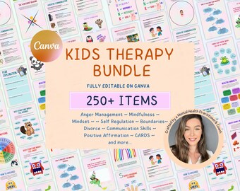 Pacchetto di schede di lavoro per la terapia infantile: risorse per consulenti (oltre 250 elementi)