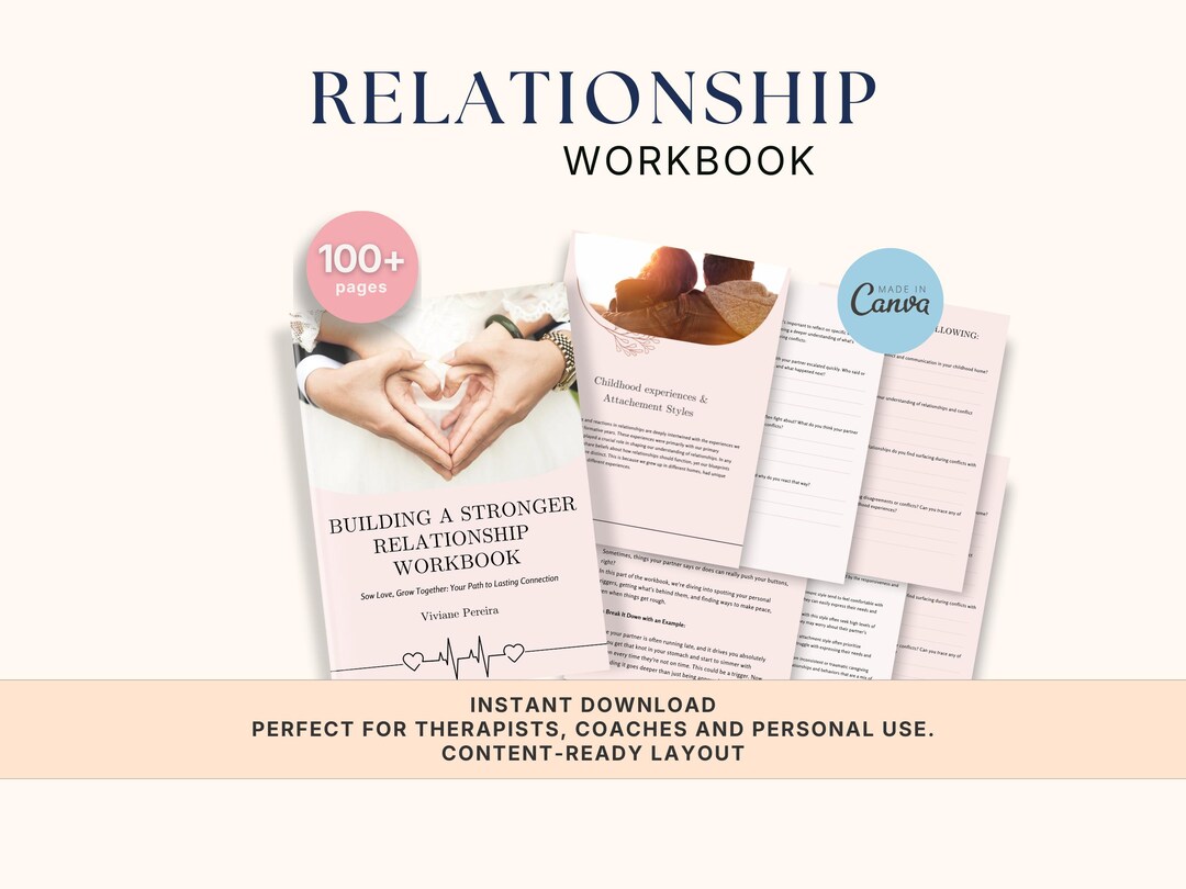 Relationship Workbook Template: Couples Therapy Resources (canva) - Etsy