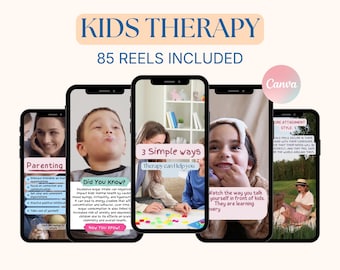 Kids Therapy Reels Templates: Social Media Content (85 Reels) [Canva]