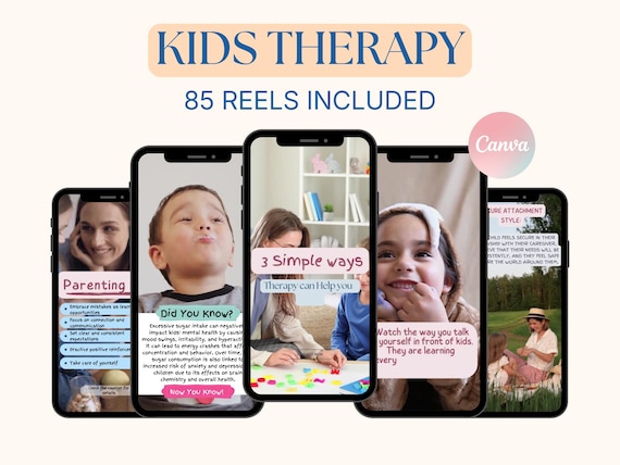 Kids Therapy Reels Templates: Social Media Content (85 Reels) [Canva]
