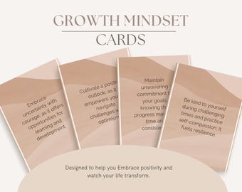 Growth Mindset Advice Cards: Motivational Affirmations