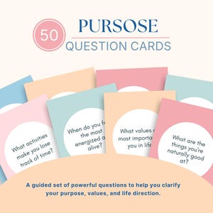 Life Purpose Question Cards | Self Discovery Prompts, Journaling (PDF Download)