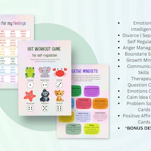 Kids Emotional Regulation, Kids Therapy Bundle , Worksheets for Kids