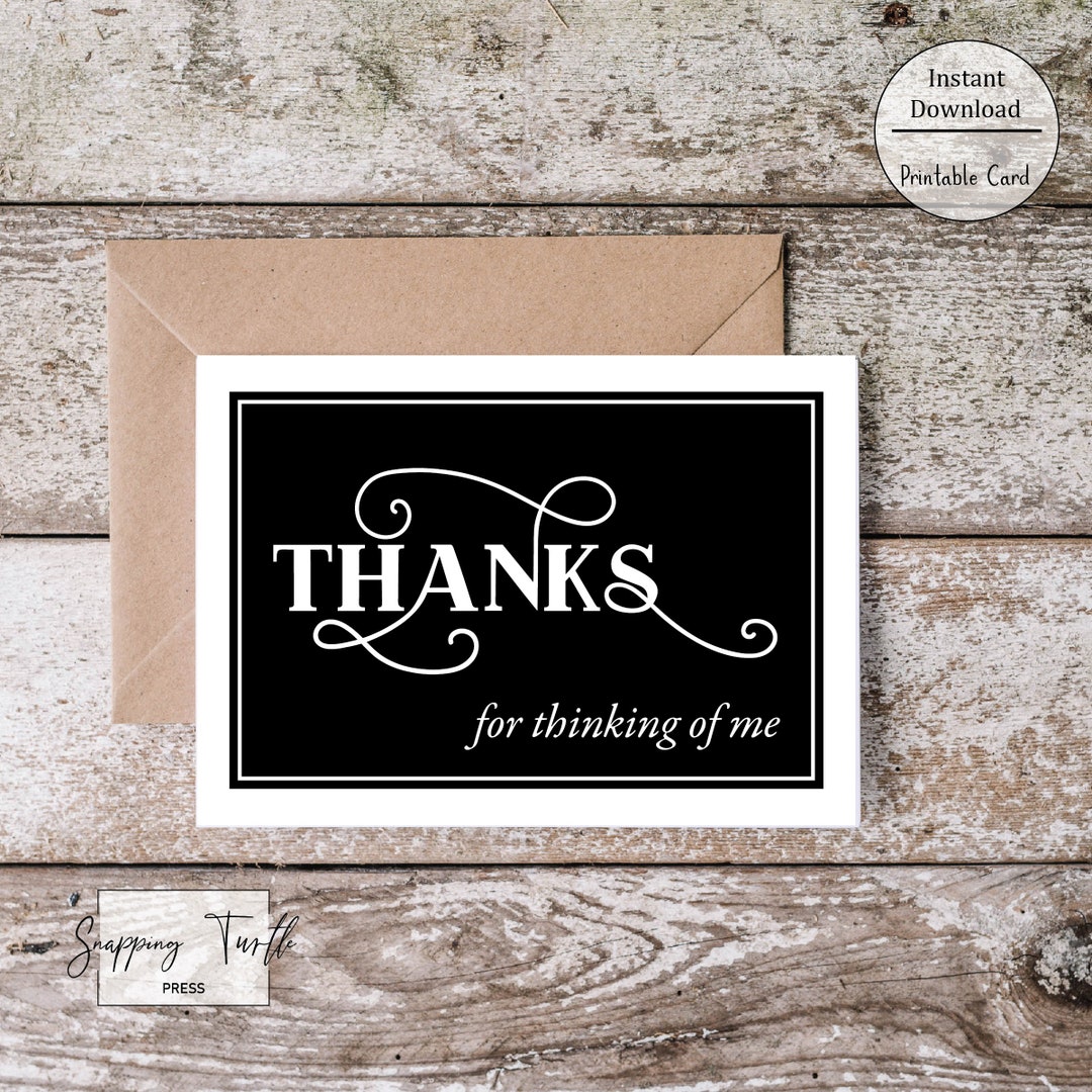 Thank You Printable Card Instant Download PDF DIY Card - Etsy