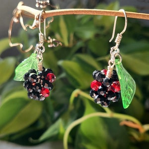 Raspberry and Blackberry Earrings