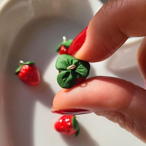 Strawberry Charms / Handmade Polymer Clay image 5