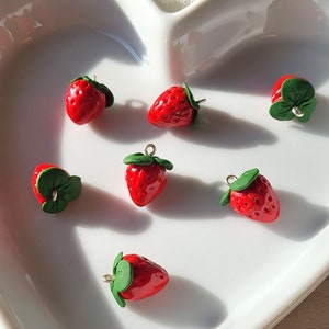 Strawberry Charms / Handmade Polymer Clay image 2