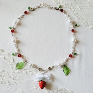 Strawberry Necklace - Etsy