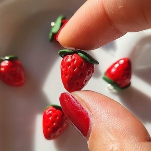 Strawberry Charms / Handmade Polymer Clay image 4