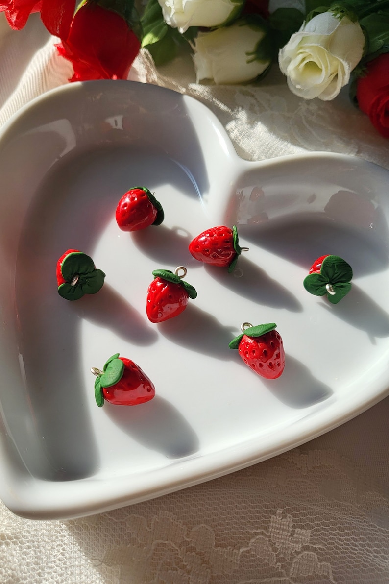 Strawberry Charms / Handmade Polymer Clay image 3