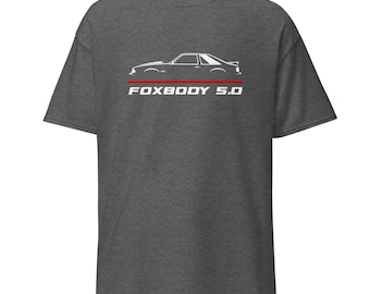 Premium T-Shirt For Mustang Foxbody 5.0 Car Enthusiast Grandpa Dad Mom Son Boyfriend Christmas Gift Unisex Tee Shirt