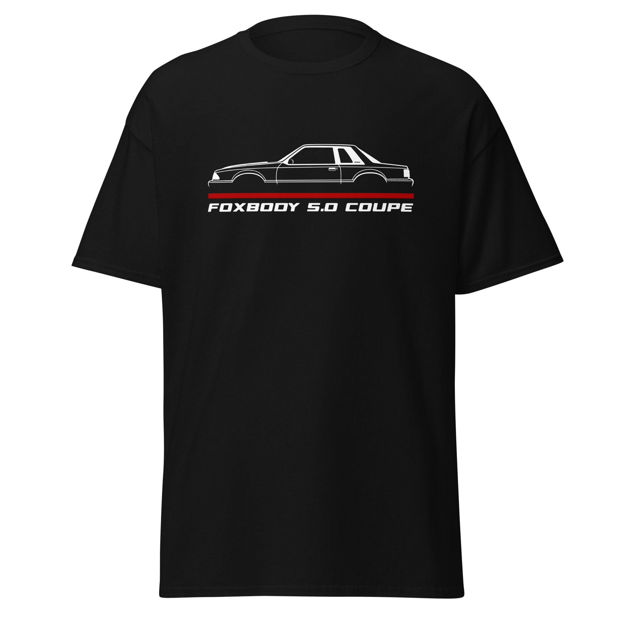 Notchback Mustang Foxbody Silhouette T-Shirt – 100% Cotton Muscle Car Tee For Men