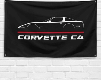 Pour Corvette C4 1991-1996 amateur 3x5 ft drapeau bannière cadeau d'anniversaire
