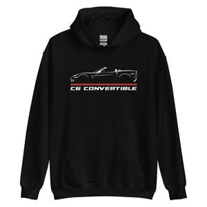 Hoodie For Corvette C6 Convertible Fans- Ugly Christmas Sweater Style Car Apparel, Best Holiday Gift For Dad/Boyfriend