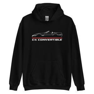 Hoodie For Corvette C4 Convertible Fans- Ugly Christmas Sweater Style Car Apparel, Best Holiday Gift For Dad/Boyfriend