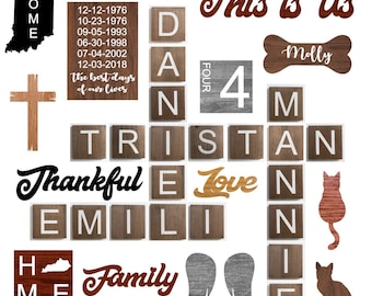 Large Scrabble Tiles, 4x4 Wooden Letters, Farmhouse Wall Decor