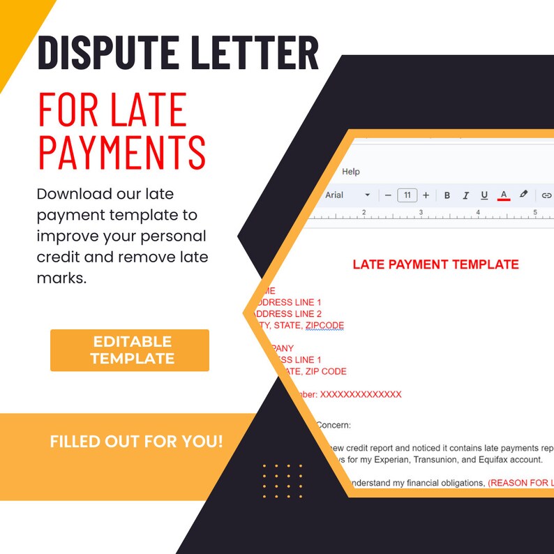 Dispute Letter for Late Payments Etsy