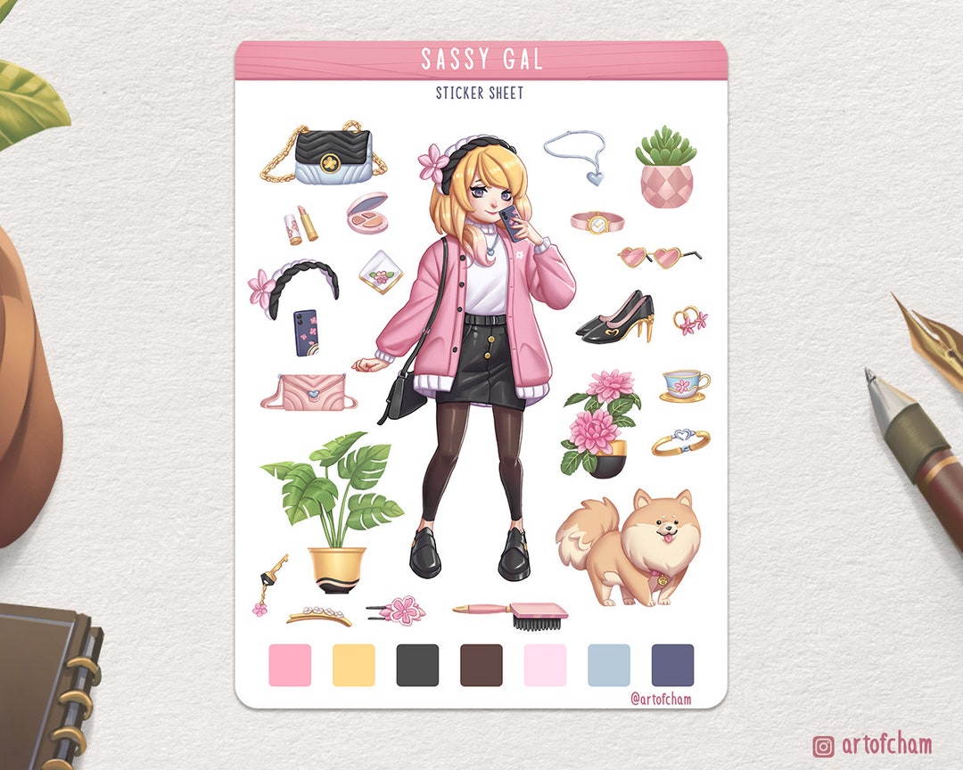 Cute Sassy Gal Stickers Cozy Stickers Influencer Fancy - Etsy