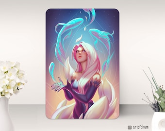 Impresión de arte de soledad etérea, arte de fantasía, arte original, flor, cartel, letra pequeña, artístico, impresión, Koi, arte hermoso / artofcham