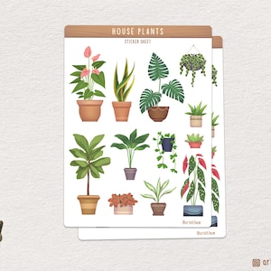 Autocollants de plantes d'intérieur, autocollants de nature, autocollants de petites plantes, journalisation, autocollants d'écriture, études, planification, autocollants mignons, | artofcham