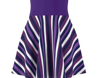 Jupe Patineuse Femme Rayée Violette