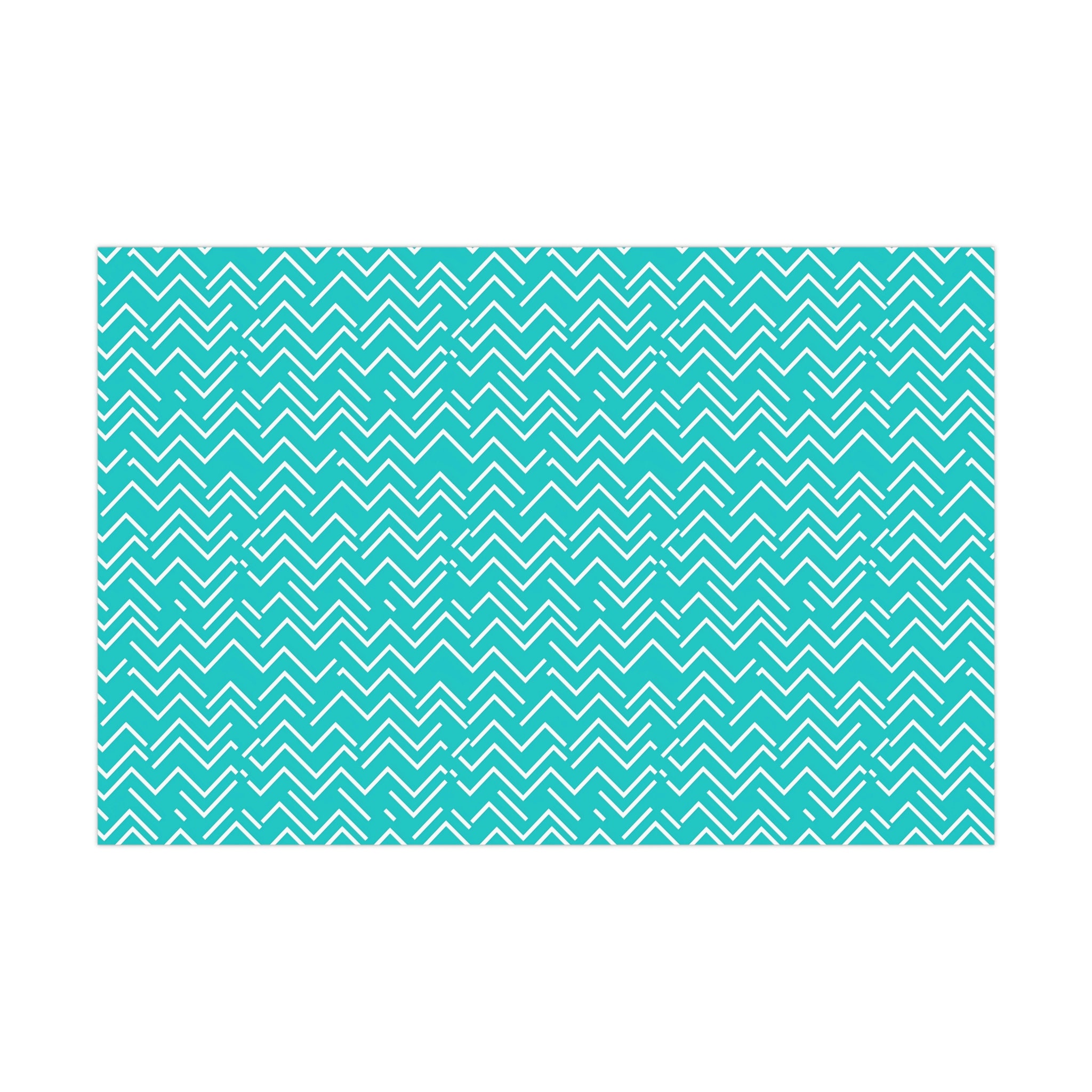 Aqua Chevron Gift Wrap Paper Etsy