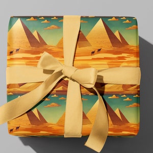 Ancient Pyramid Gift Wrap, Egyptian Pyramids of Giza Wrapping Paper