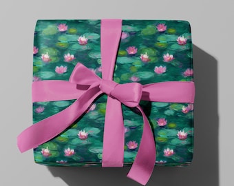 Monet Water Lilies Wrapping Paper, Floral Gift Wrap