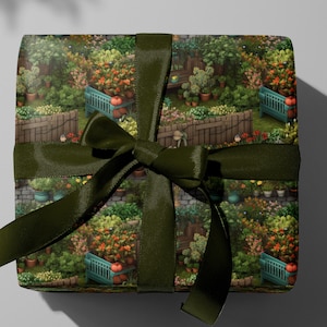 Garden Wrapping Paper, Cute Mother&#39;s Day Flower Gift Wrap, Floral Christmas Wrapping Sheets