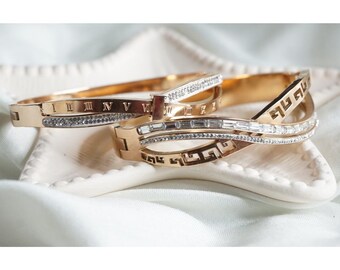 Rose Gold Stainless Steel Bangle Bracelet | Waterproof, Tarnish Resistant