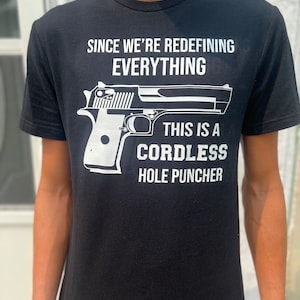 Cordless hole puncher graphic tee
