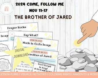 Come Follow Me 2024|Nov 11-17|Brother of Jared Lesson & Activities|Ether 1-5|Prayer|Made in God’s Image| Our Bodies|FHE|Primary|LDS