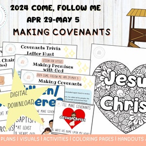 Come Follow Me 2024|April 29-May5|Covenants Lesson & Activities|King Benjamin|Taking Upon His Name|Baptism|Temple|Family|Primary|Nursery|LDS