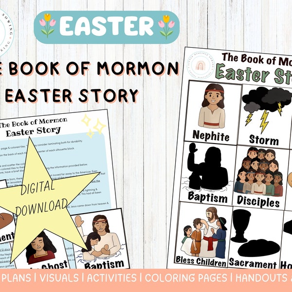 The Book of Mormon Easter Story Matching Activity |Jesus Christ Visit’s the Americas|Nephites| LDS | Family Home Evening | Primary | Nursery