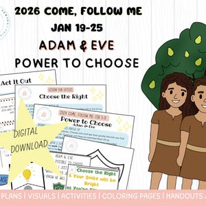 Come Follow Me 2026|Jan 19-25|Adam & Eve Lesson/Activities|Power to Choose|Genesis 3-4, Moses 4-5|Primary (Digital Download)