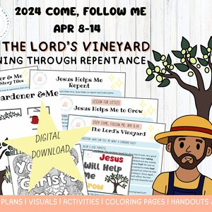 Come Follow Me 2024|April 8-14|Lord’s VineyardLesson & Activities|Repentance|Zenos’ Allegory|Jacob 5|Olive Tree|Family|Primary|Nursery|LDS